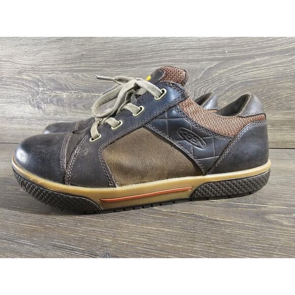 Keen Destin low ASTM F2413-11 Steel Toe EH Rated Two Tone Brown Lace Up Sz 9 - Picture 4 of 9